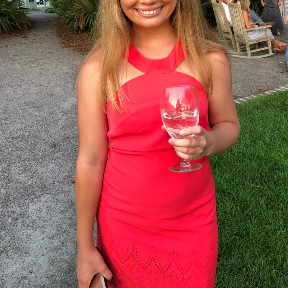 Women’s Red Halter Sheath Dress